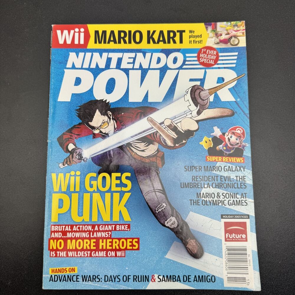 Nintendo Power Magazine Holiday 2007 V223 Wii Mario Kart No More Heroes Super